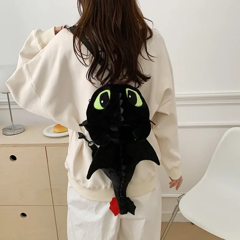 How To Train Your Dragons Adorable Toothless Backpack & Crossbody Sling Bag Soft Cartoon Design Adjustable Straps view 4