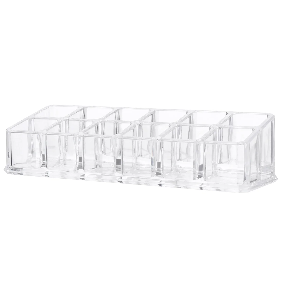 Organizador de maquillaje trapezoidal, estante de exhibición para lápiz labial, soporte para rímel, transparente y práctico