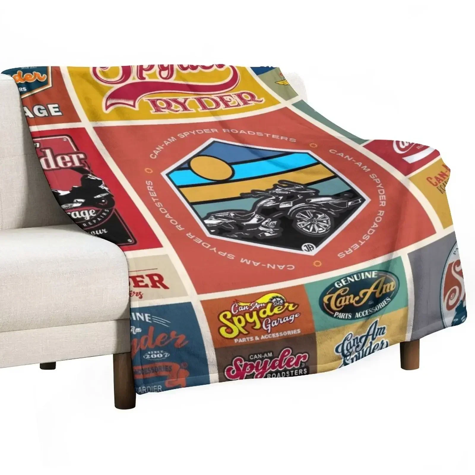 Can-Am Spyder Quilt Pattern Throw Blanket halloween Cute Summer Blankets