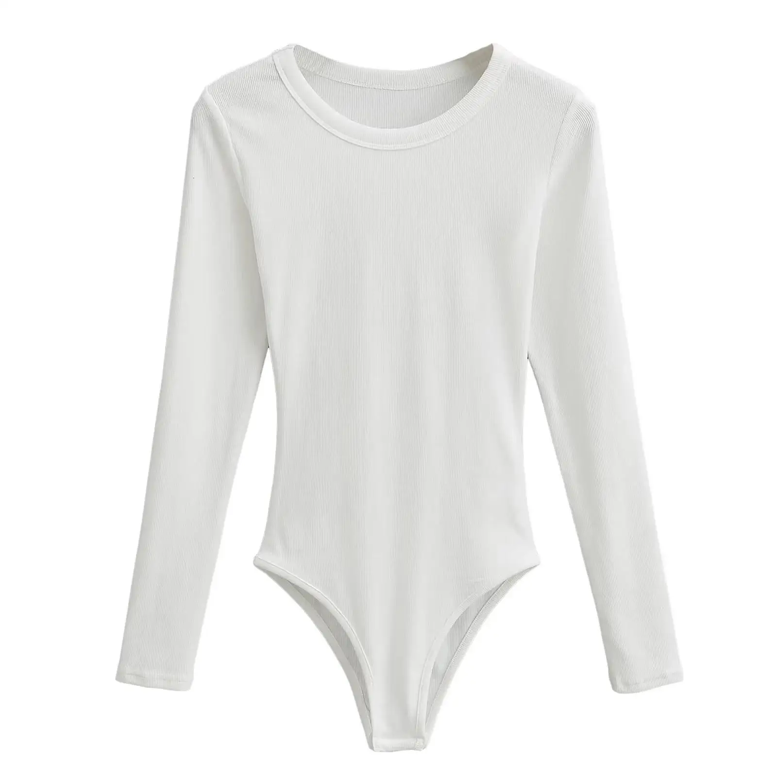 Women Long Sleeve O-neck Bodysuits Spring Autumn Basic 6 Colors Tops Jumpsuits