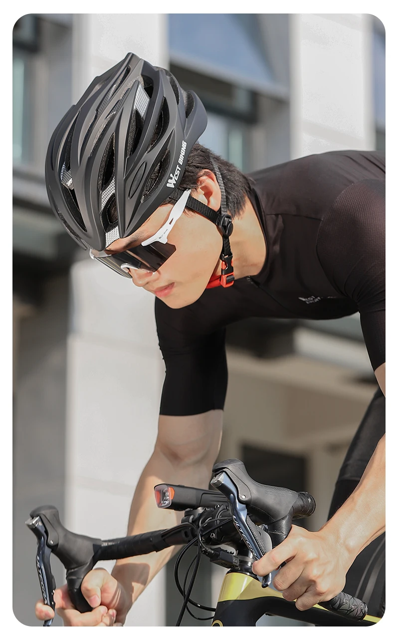 WEST BIKING Fahrradhelm Ultraleicht Integral Geformt 28 Belüftungsöffnungen Farbverlauf Verstellbare Größe M L Rennrad MTB Fahrradhelm Unisex – Detail 27
