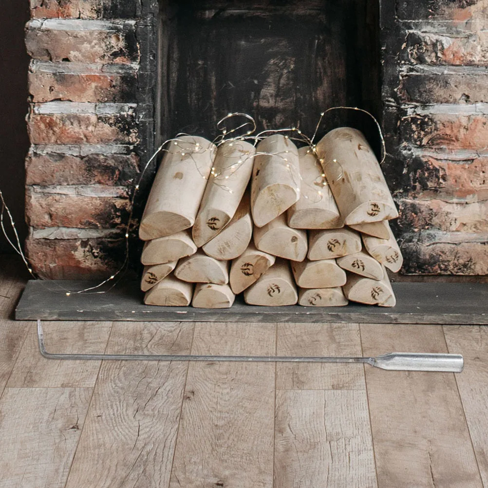 Długie stalowe palniki do ogniska, palnik do drewna, wytrzymałe szczypce do ogniska, narzędzia do kominka, sprzęt do ogniska na zewnątrz, szczypce kominkowe