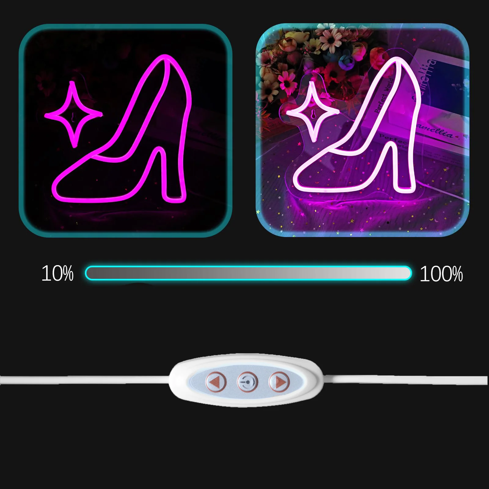 High Heels LED Neon - USB Powered Dimmable LED Neon, Perfect for Fashion Parties, Bars, Bedroom Wall Decor