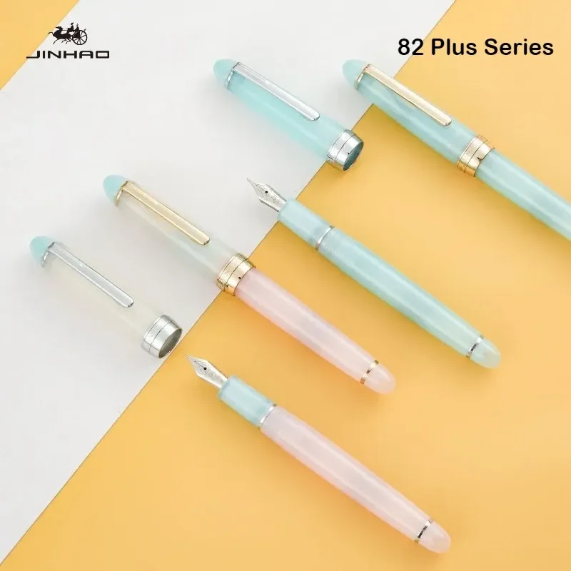 2026 Limited Edition JINHAO 82 Plus Macaron Color Acrylic Fountain Pen EF F M B Nib for Students Office Writing Calligraphy