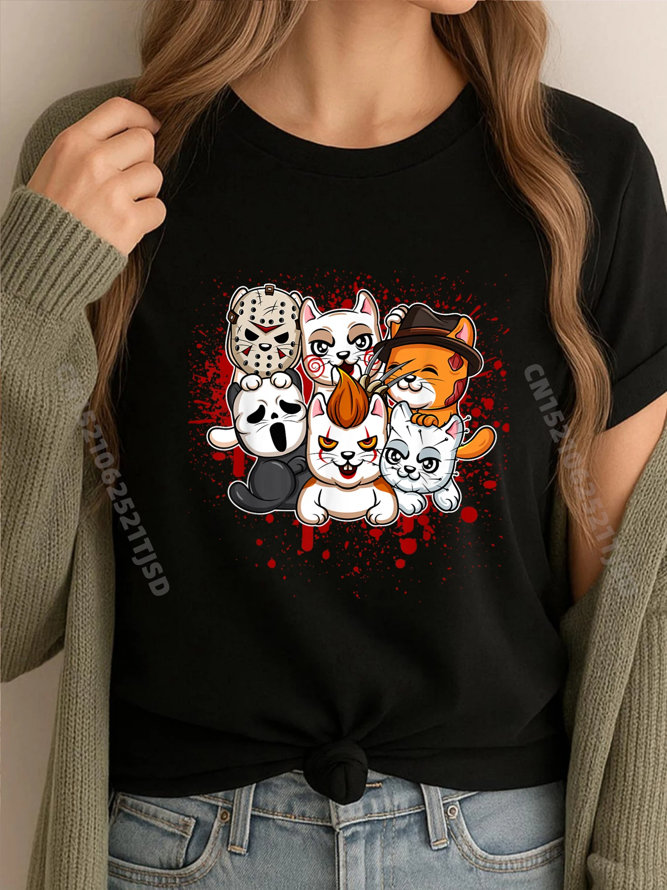 

My Little Horror Crew Хэллоуин Кошки XS Графические футболки Мужские подарки