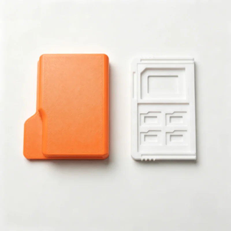 Orange Plastic SD/TF Card Storage Case,Folder-Style Portable Memory Card Protector,Shockproof,Scratch-Resistant, Anti-Magnetic