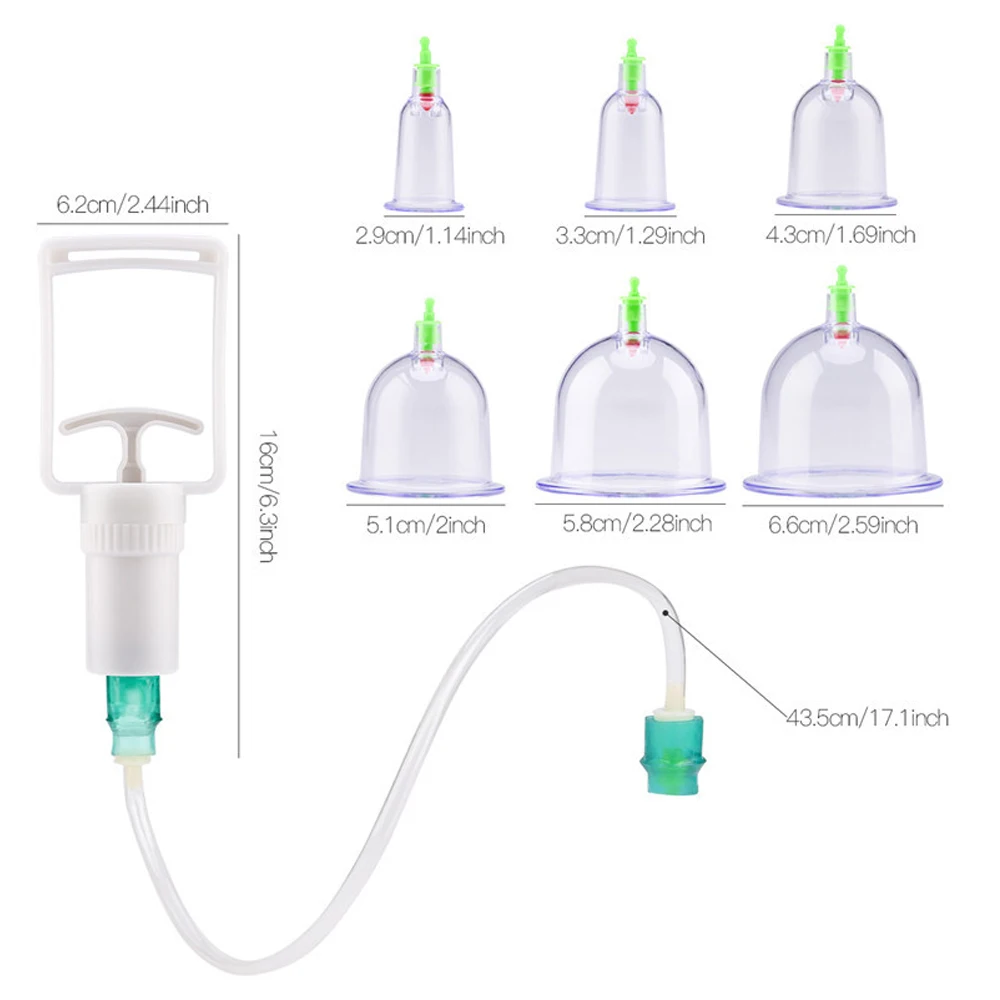 12 Cans Cups Chinese Vacuum Cupping Kit Pull Out Vacuum Apparatus Therapy Relax Massagers Curve Suction Pumps