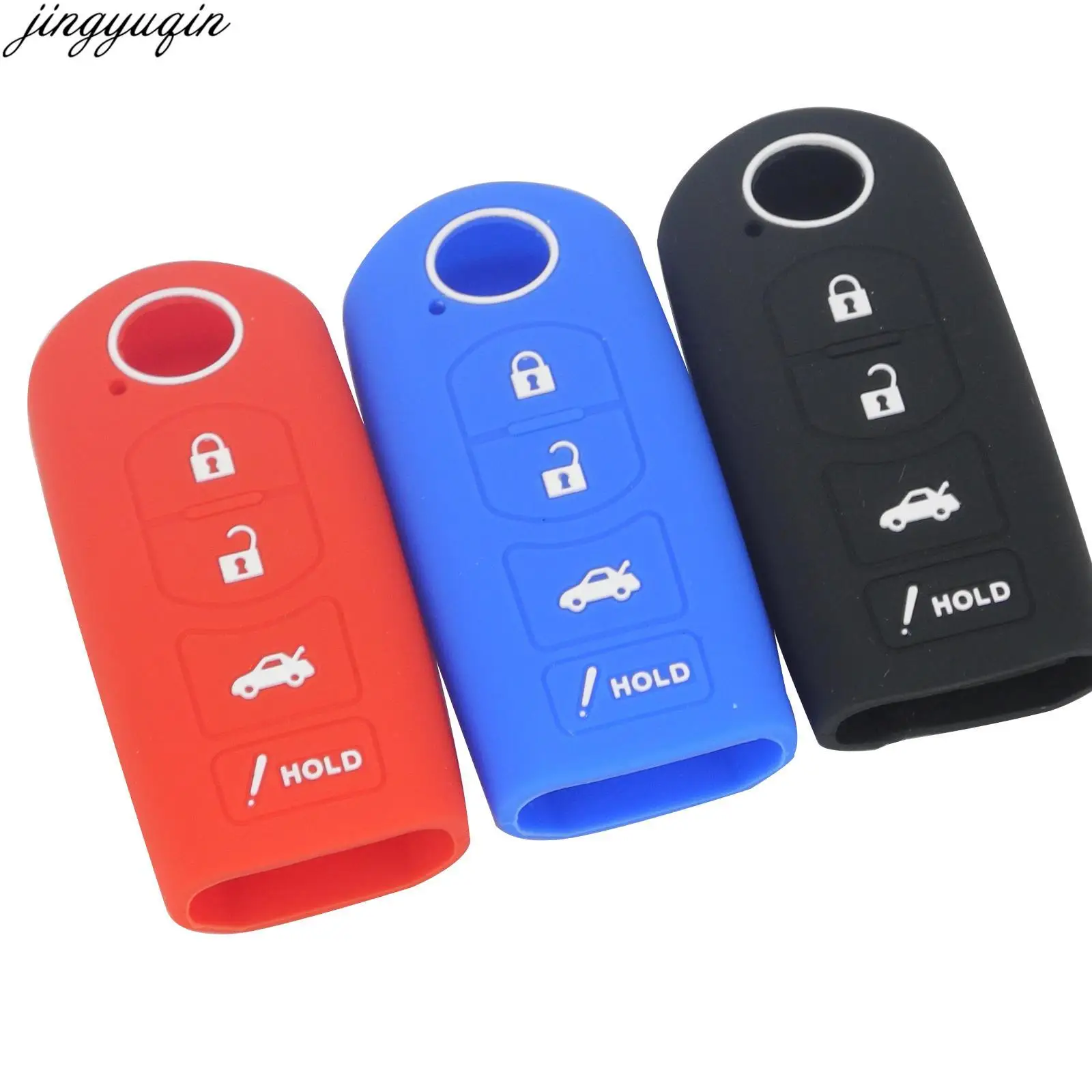 

Jingyuqin 10pcs 2/3/4Buttons Remote Car Key Cover Silicone Case For Mazda Atenza 3 Axela 5 6 CX4 CX-4 CX5 CX-5 CX7 CX-7 CX9 CX-9