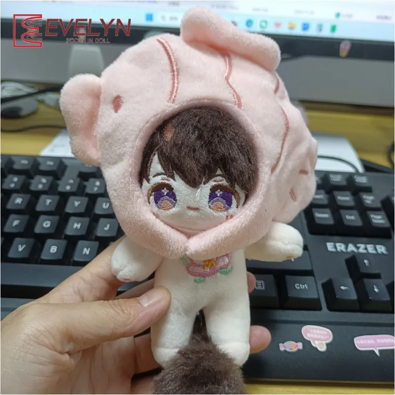 Evelyn 10CM Anime Game Idol Doll Clothes Cute Taiyaki Headgear 10cm Cotton Doll Pendant Jewelry Replacement Headcover Decor Gift
