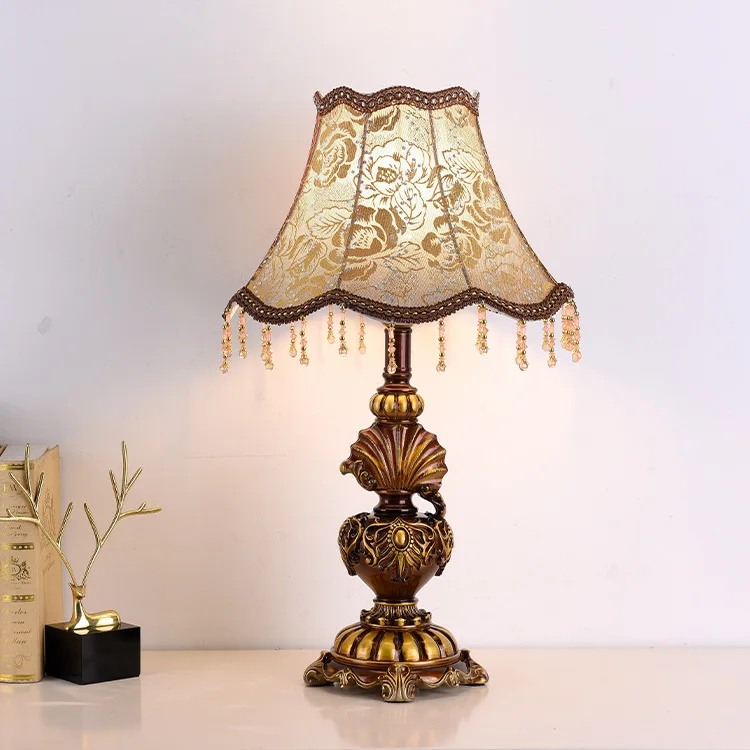 Table lamp Bedroom bedside lamp optional dimming Home retro warm light Simple modern creative plug-in
