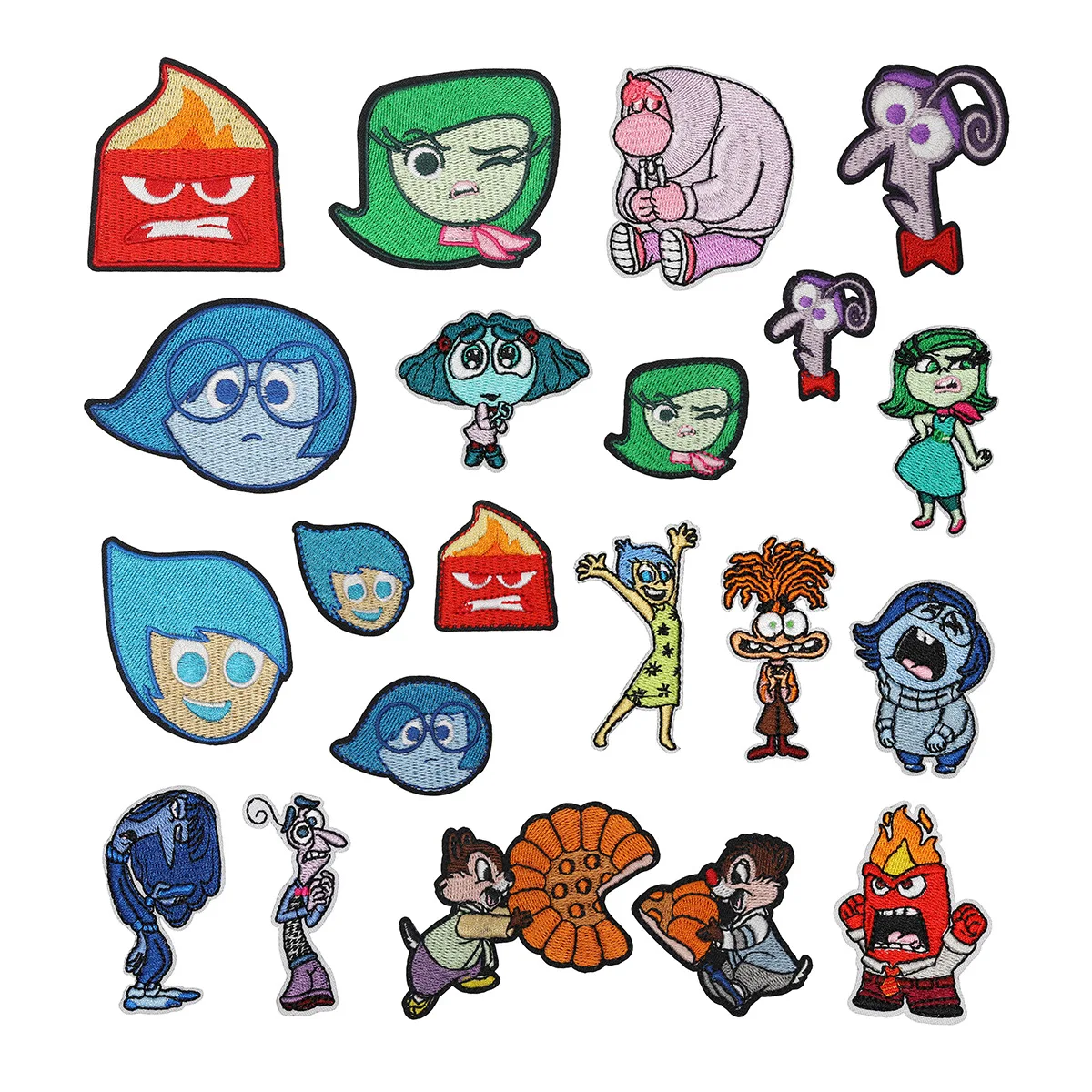 

21Pcs Cartoon Disney Inside Out Clothes Stickers For Sew Child clothing Iron on Adhesive Patches DIY jeans hat Coat Appliques