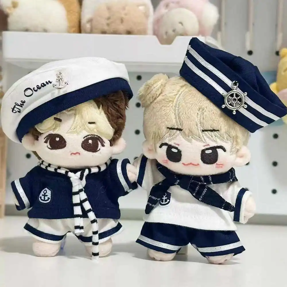 

10cm Doll Clothes Navy Blue Mini Sailor Suit Miniature Navigation Uniform Changing Dress Game Cosplay Shirt Necktie Pants Set
