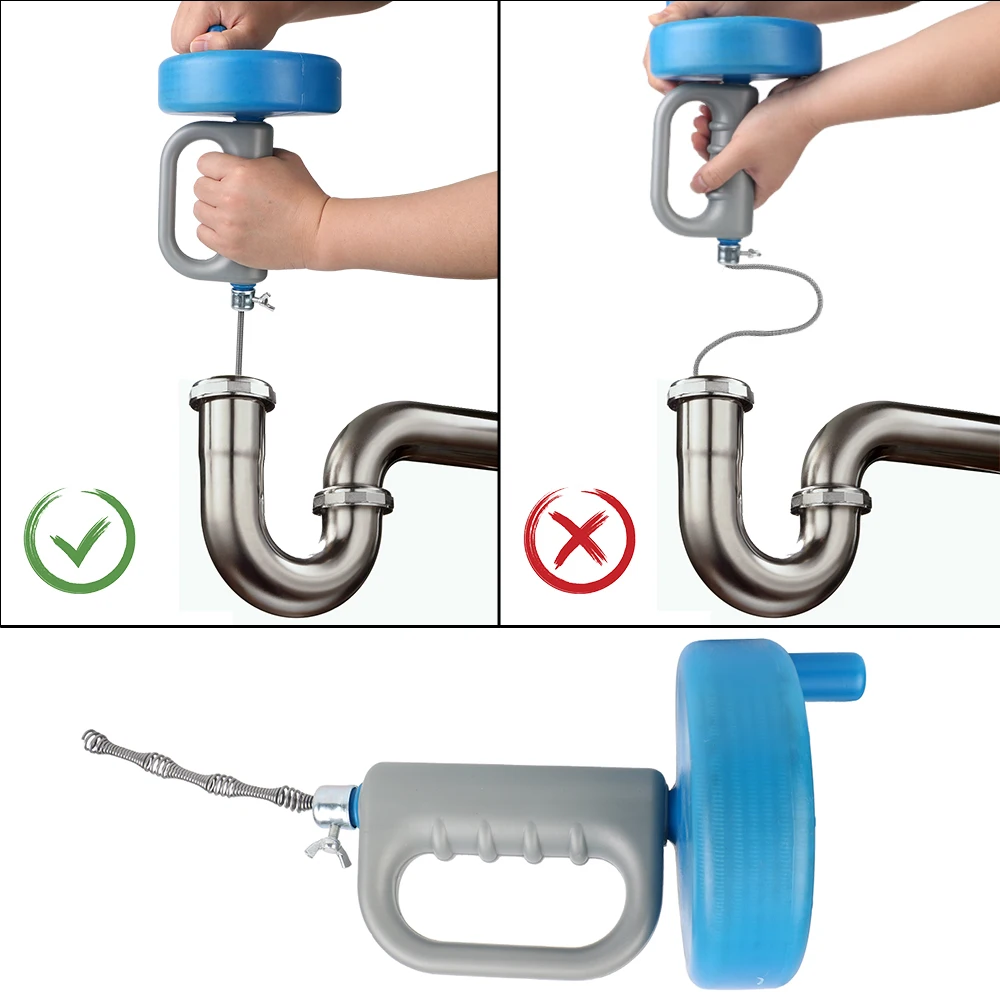 Clogged Remover Toilet Sink Drain Unblocker 5/7/10 Meters Bathroom Kitchen Cleaning Tools Handheld Sewer Pipe Plunger Dredge