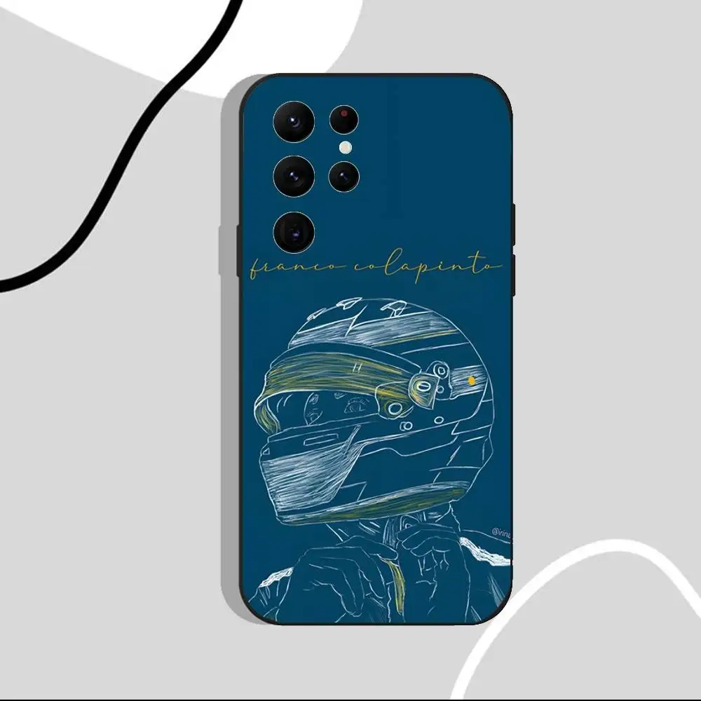 حافظة هاتف F-FrancoS 43 F1 C-Colapinto لهاتف سامسونج S25، S24 Ultra، S20، S30 plus، S22 Plus، S23، Ultra 5G غلاف أسود من السيليكون #6