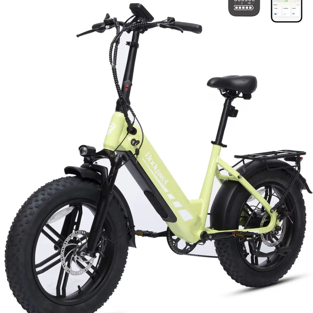 Bodywel F20PRO 20" E-Bike Fat Tire | 48V 20Ah Akku, BAFANG Motor, 7-Gang, hydraulische Scheibenbremsen vorn/hinten – komfortables 25 km/h Pedelec mit Walk-Assist & LCD-Display