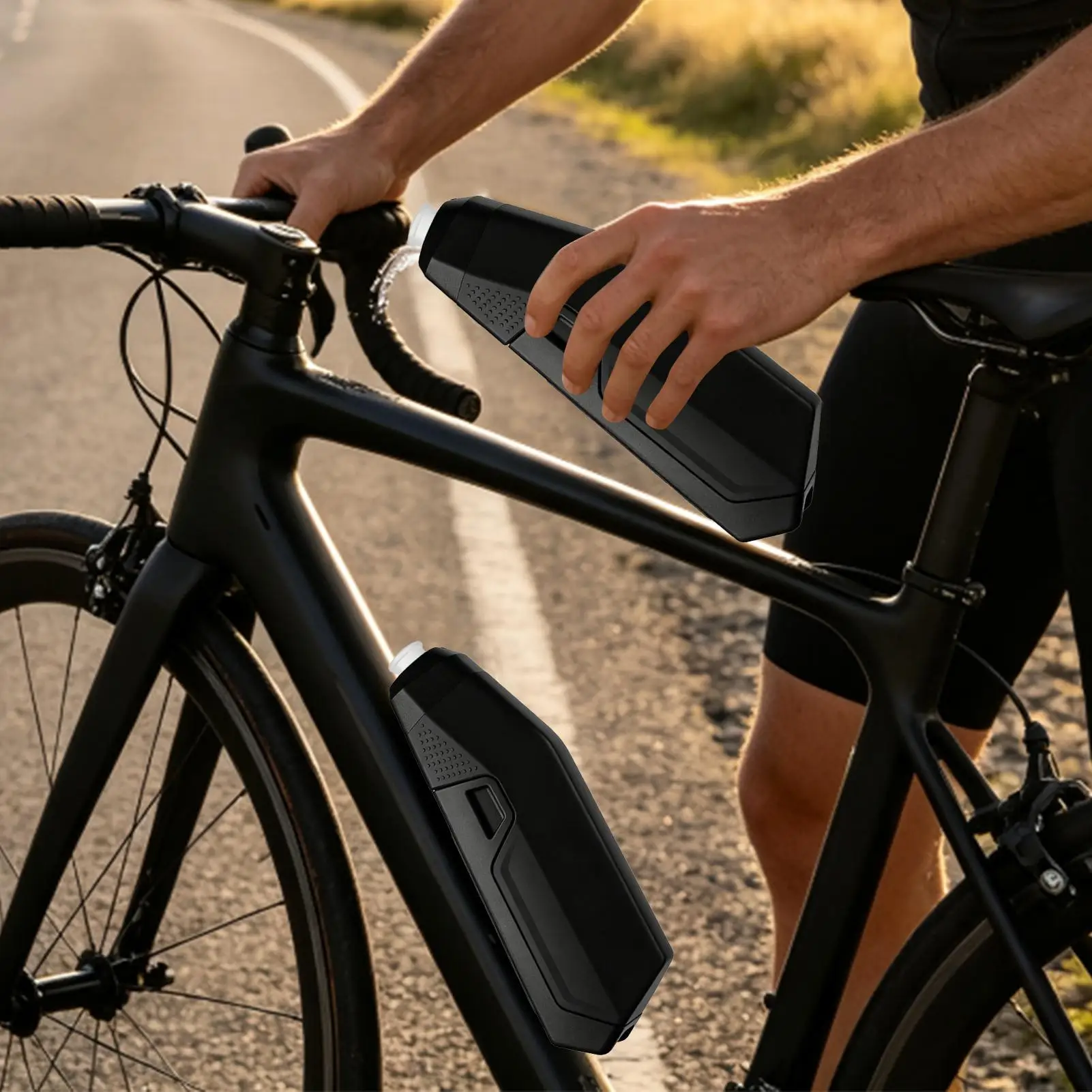 Road Bike Water Bottle 610ml Universal Silicone Spout With Bracket Sports Water Bottle For Road Bike Urban Commuting Weekend