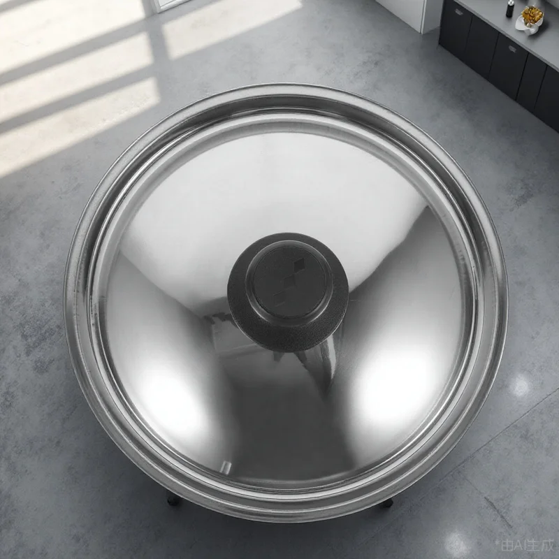 

Stainless Steel Round Pot Lid 24Cm Anti-Scald Handle For Pots Pans Soup Saucepan Fryer Metal Cover Cookware Kitchen