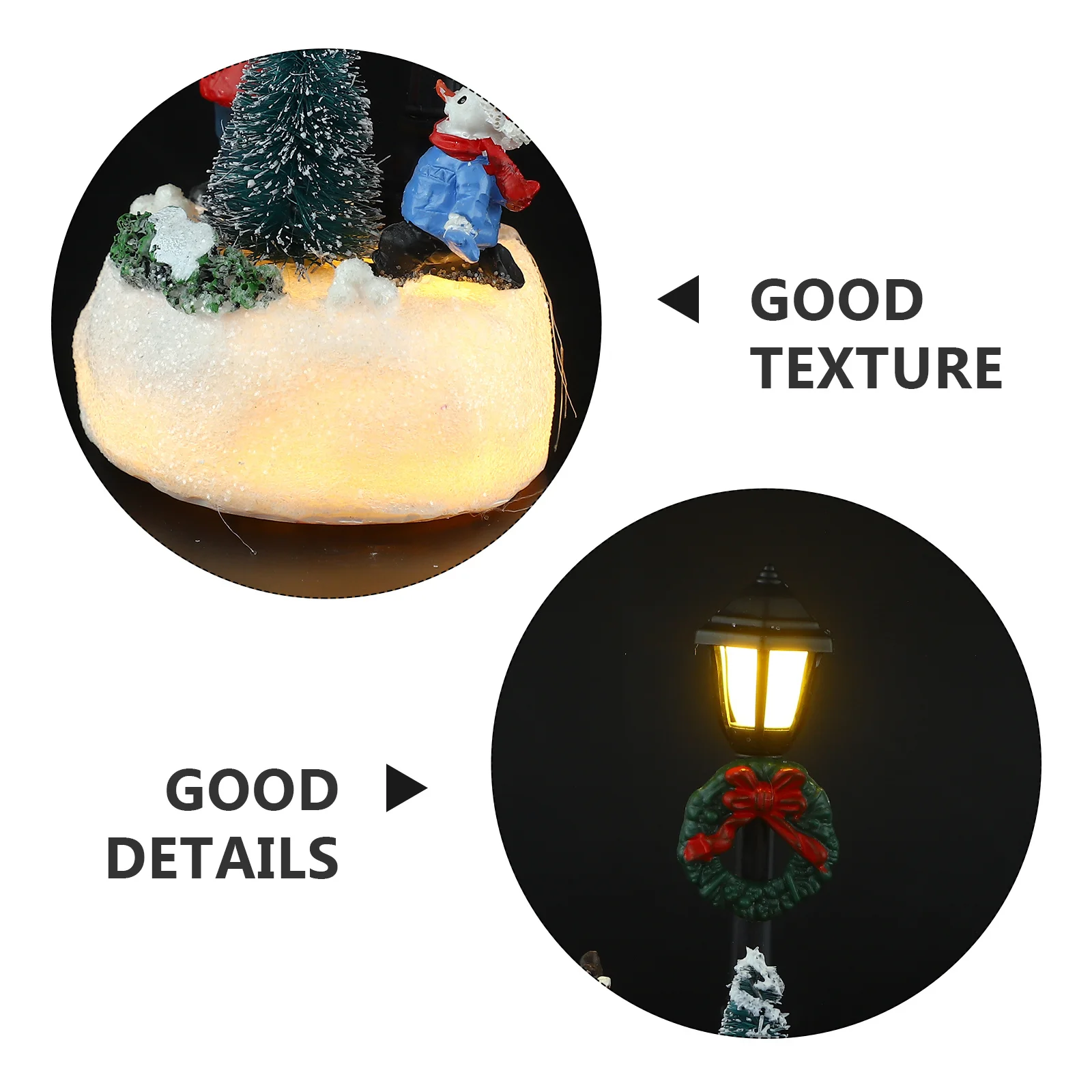 Beleuchtete Weihnachts-Harz-Ornament, warmes Leuchten, Straßenlaterne für Weihnachten, Tischdekoration, Kamin, Regal, Dorf-Set, Dekoration