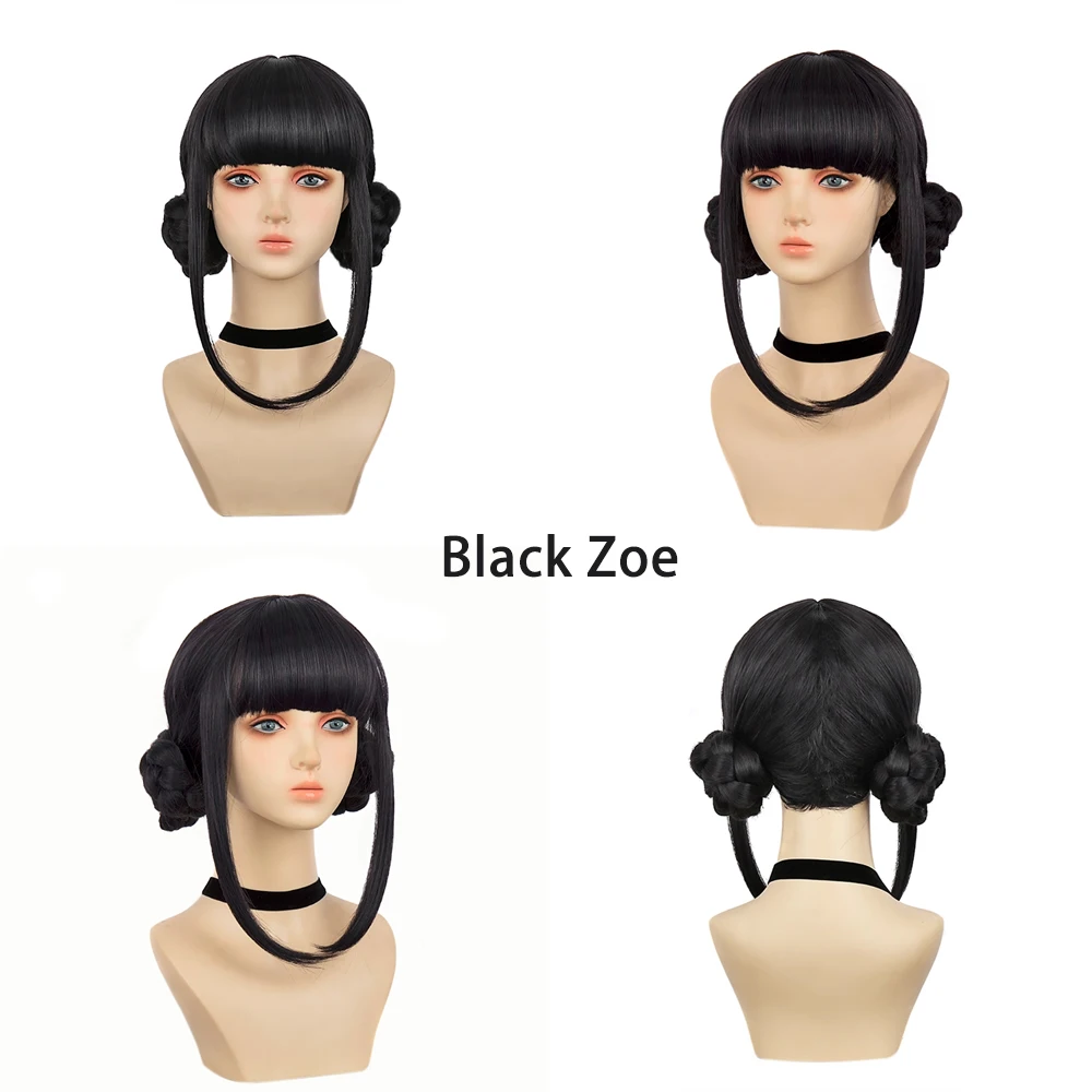 أنيمي Kpop شيطان الصيادين زوي كوسبلاي شعر صناعي أسود أرجواني داكن للهالوين كرنفال حفلة يومية شعر مستعار عالي الجودة ثنائي الأبعاد #2