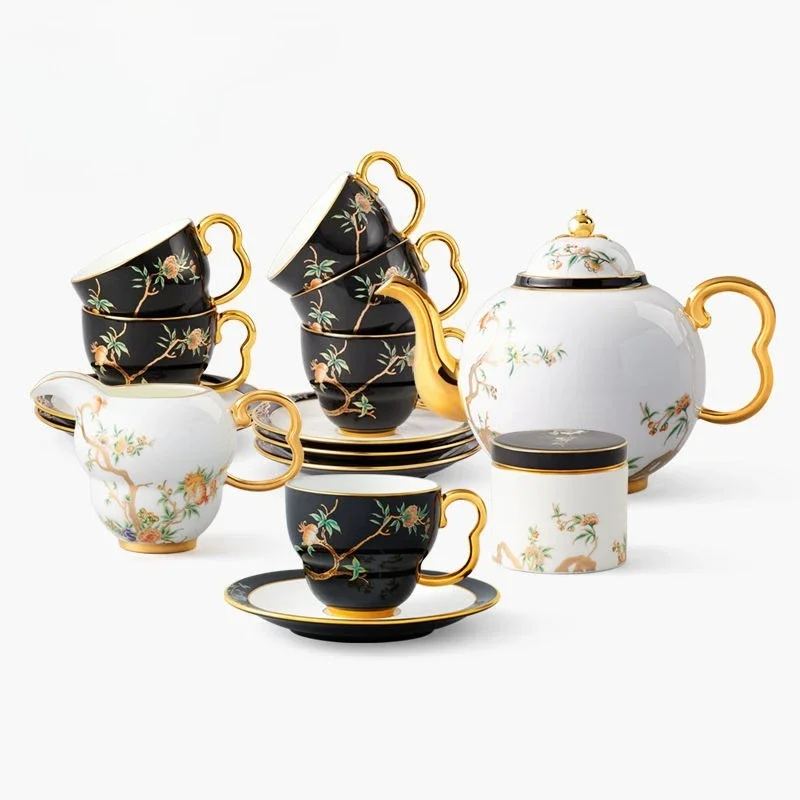 17 head coffee set 750ml light luxury afternoon tea cup saucer ceramic tea set