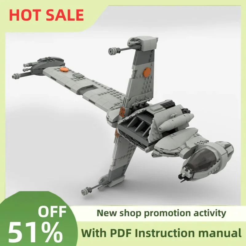 

New 896Pcs Famous Star Battle Movie Moc A/sf-01 B Wing Fighter Model Diy Creative Ideas Child Toys Birthday Gift Building Blocks