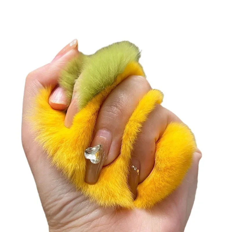 حقيقي قضاعة أرنب الفراء ليتل مانجو سيارة المفاتيح قلادة Ins لطيف أفخم دمية دمية حقيبة حقيبة حلية لطيف المفاتيح #6