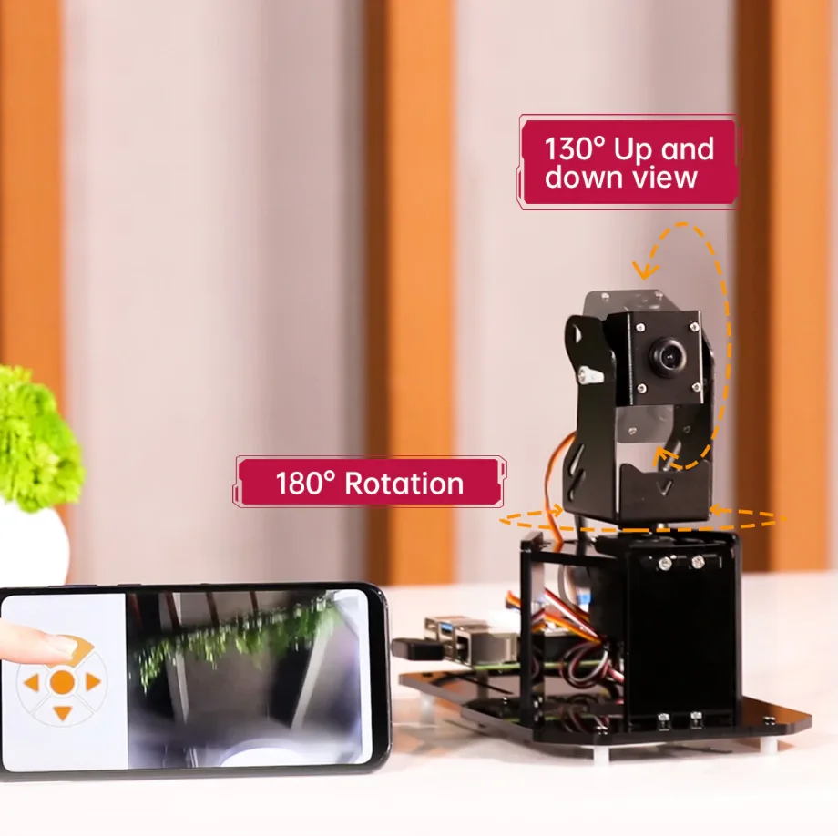 AI Ptz Camera Two Degrees Of Freedom (DOF) with Servo WiFi Free For Raspberry Pi 4B