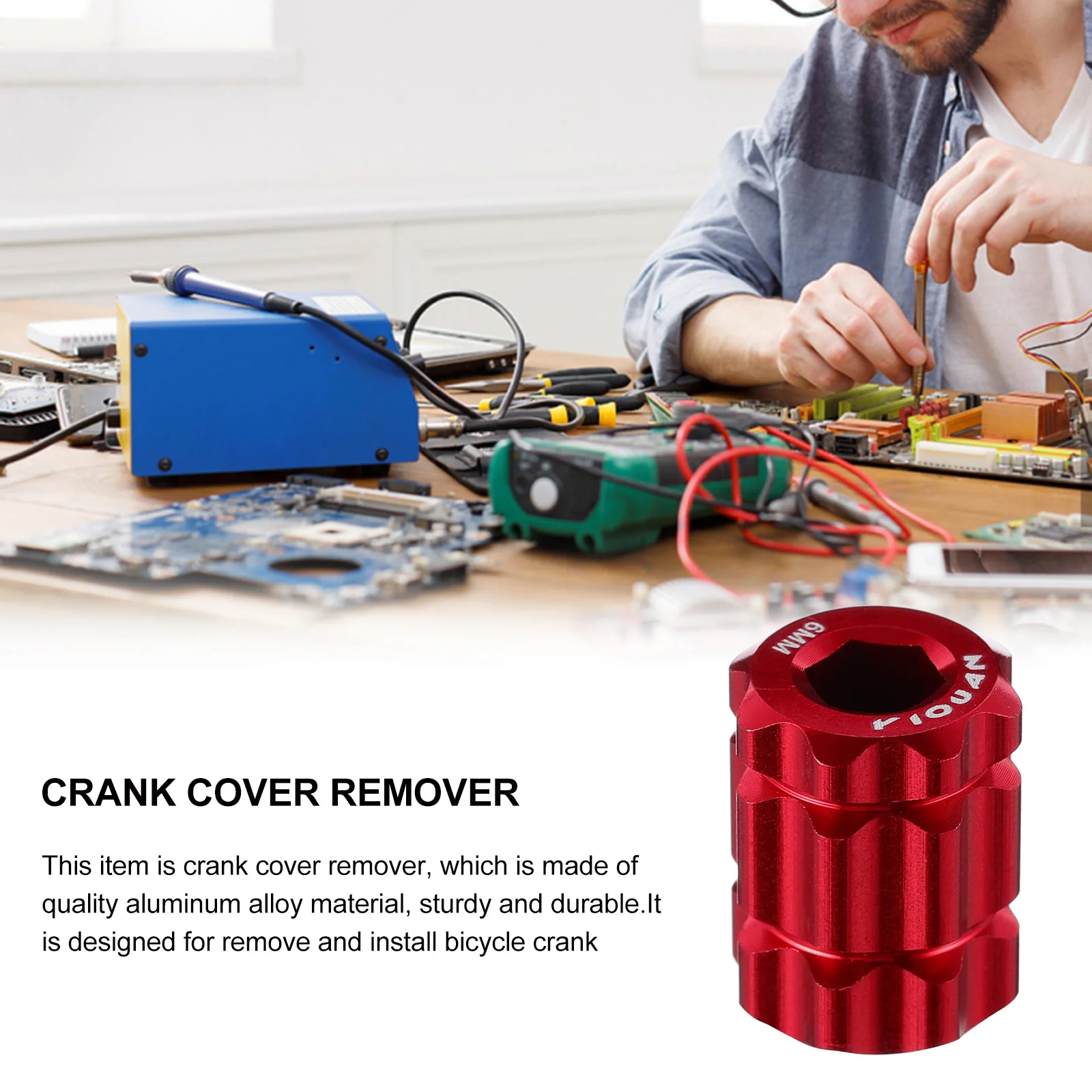 

Aluminum Alloy Bike Crank Cover Remover Tool for Remove Install Compact Strong Magnet Repair Wrench Crank Cover Remover