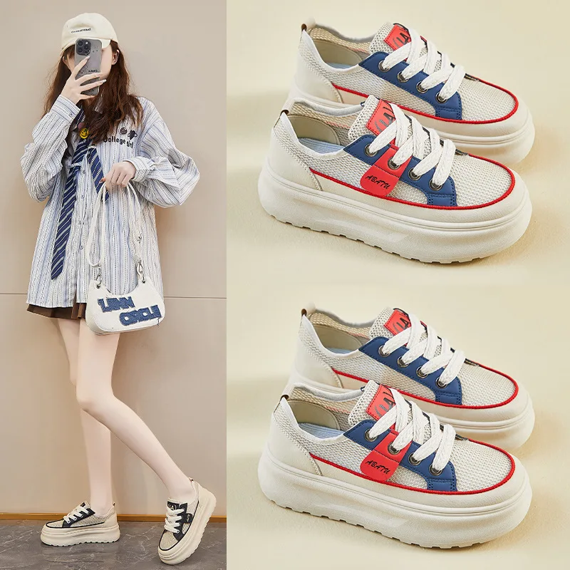 

Leather Women Sneakers Fashion Platform Shoes Breathable Female Running Shoes New Wear-resistant Women Shoes Zapatillas De Mujer