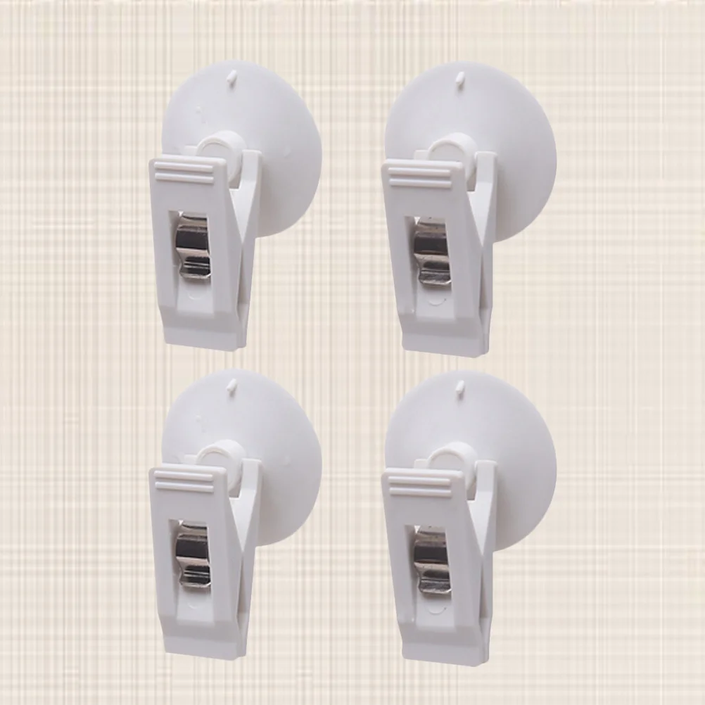 

2 Pair Car Mounted Clips Suction Type Multifunctional Bag Holder Curtain Clamp Storage For Auto Accessories White Durable