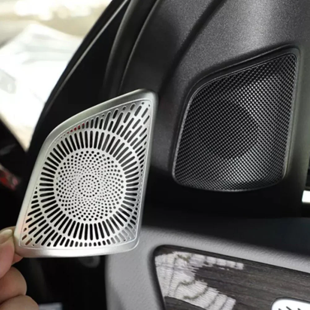 Interior do carro atualização tweeter capa w167 x167 decoração interior capa acabamento prata perfeito apto para gle elegante interior do carro