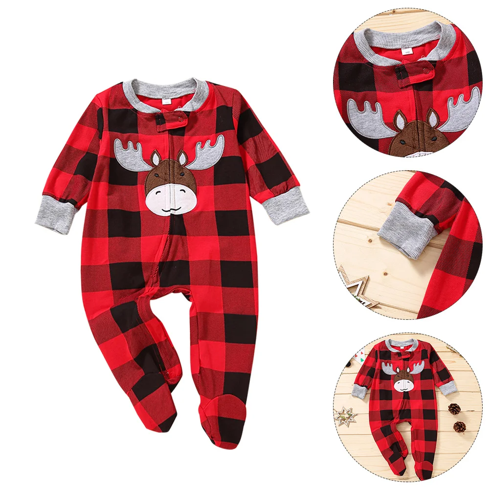 

Baby Christmas Romper Long Sleeve Infant Cotton Jumpsuit Winter Clothes Xmas Costume Cute Animal Design Baby Photography Outfit