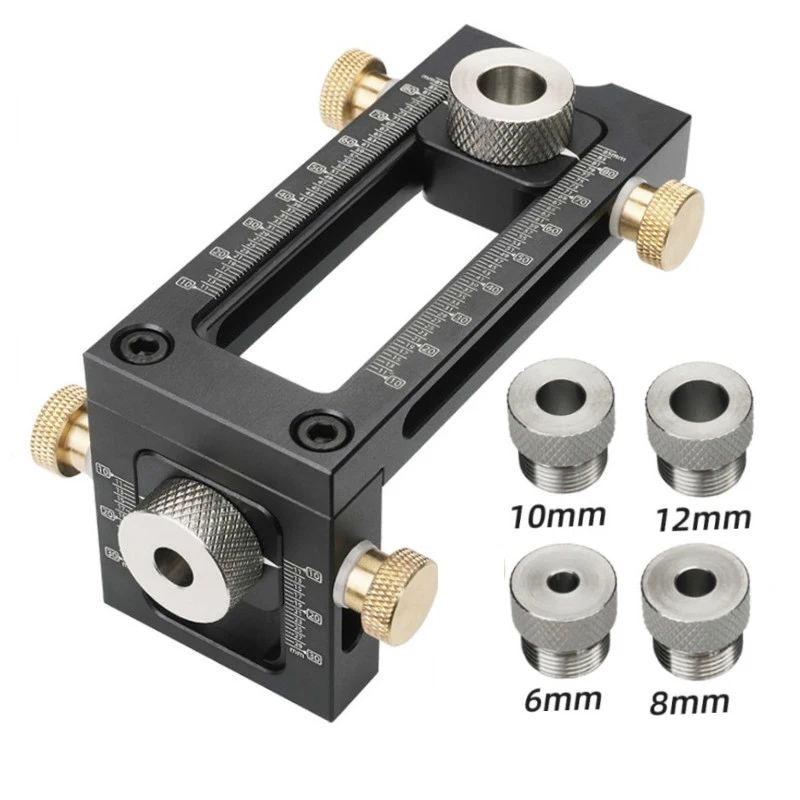 

Woodworking 2 in 1 Doweling Jig Locator Cross Oblique Flat Head Puncher Screw Jig Baby Bed Cabinet Screw Punch Locator