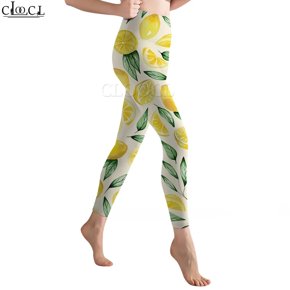 CLOOCL Fashion Women Legging Yellow Lemon Pattern 3D Printed Trousers for Female Workout Push Up Jogging High Waist Yoga Pants