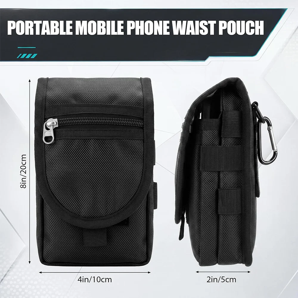 Dual Phone Case Belt Clip Pouch Holder for Men Multi Tool Phone Case, Waist Pocket for Working, Outdoor Living or Hiking