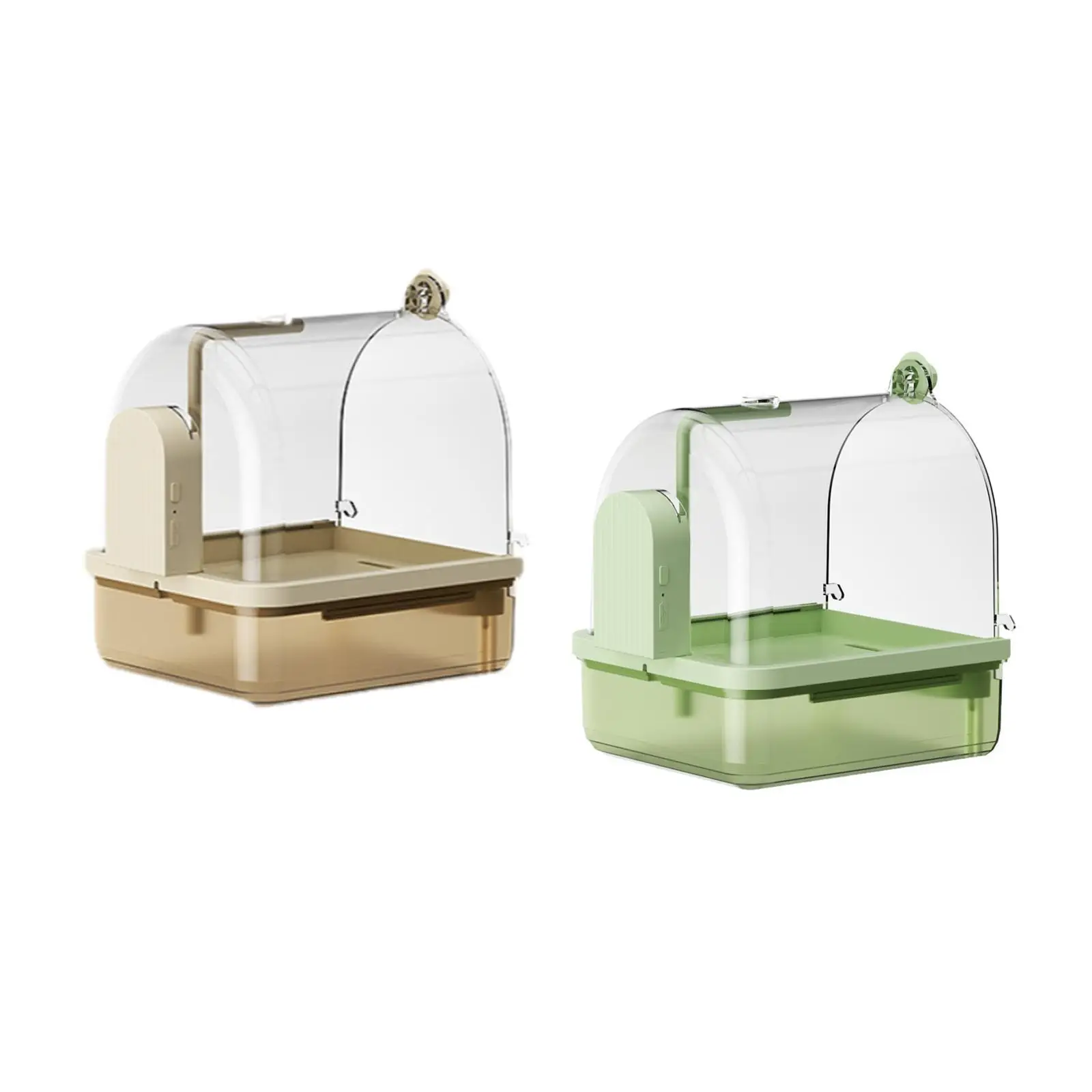 Automatic Bird Bath Box with Bottom Drawer Parrot Bathing Tub Cage Bird Shower for Lovebirds Budgie Parakeets Cockatiel Canary