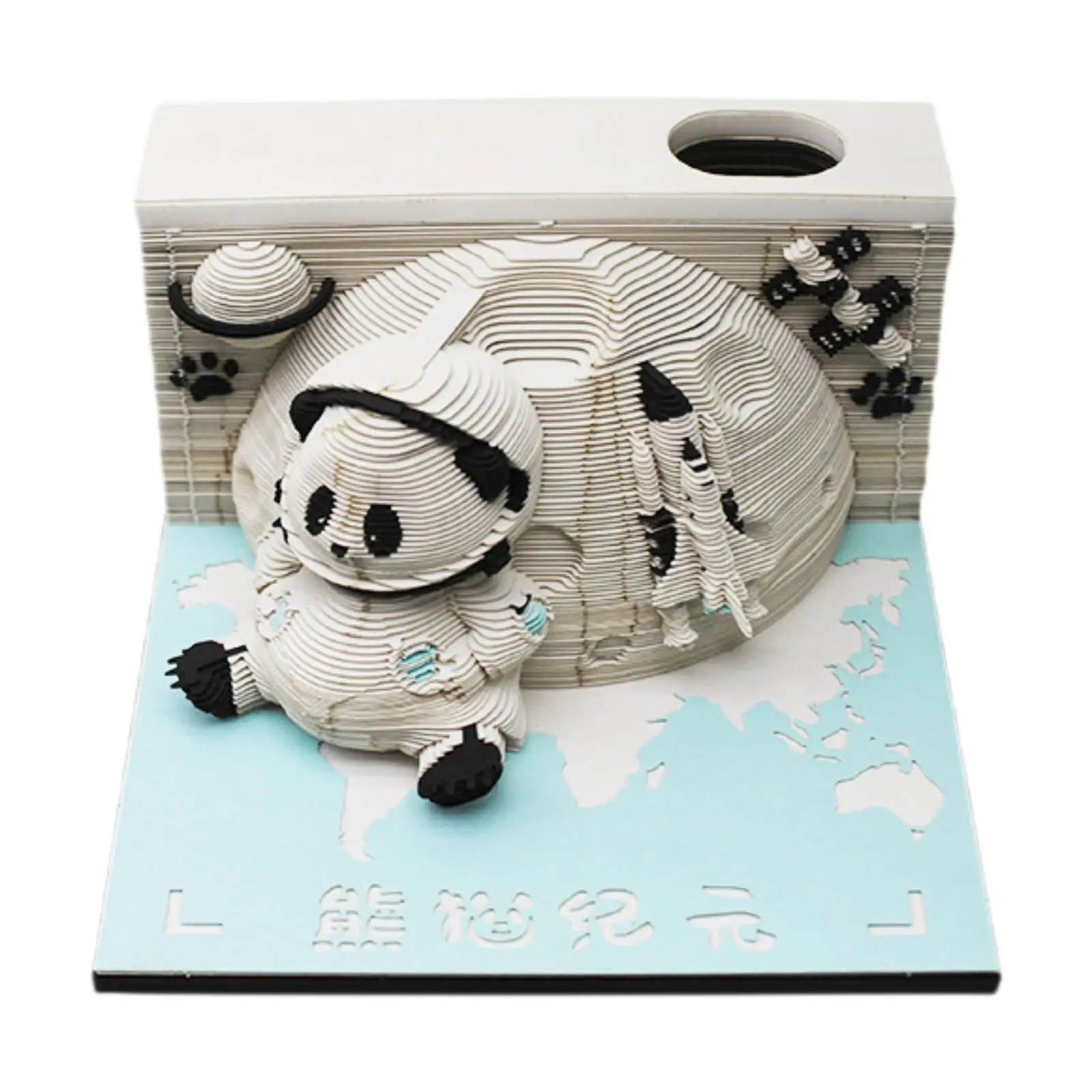 Panda 3D Memo Pad Paper Craft DIY Note Calendar 2025 Tabletop Keepsake Decoration