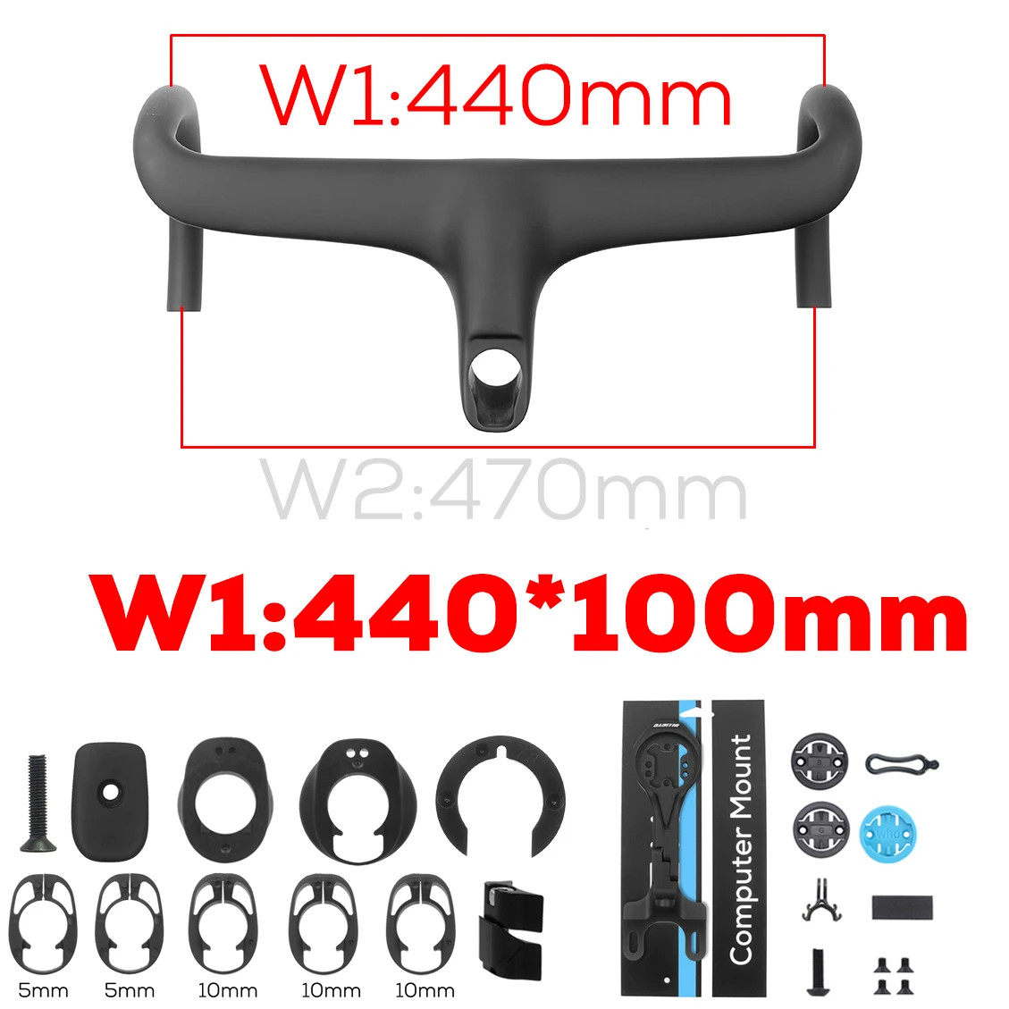 ULLICYC T4 ULTRA Racefiets Full Carbon Fiber Interne Kabel Geïntegreerde Fietsstuur Cockpit Voor 360mm-380mm Met Mount - afbeelding 1