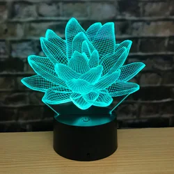 Acrylic Lotus LED Night Light 16 Colors Changing USB 3D Table Lamp Remote Bedroom Nightlight Child Birthday Gift Room Decor Home