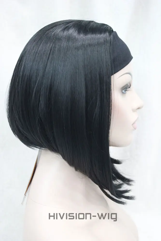 Charm Wig rambut palsu hitam cokelat wanita, Wig lurus 3/4 harian untuk perempuan