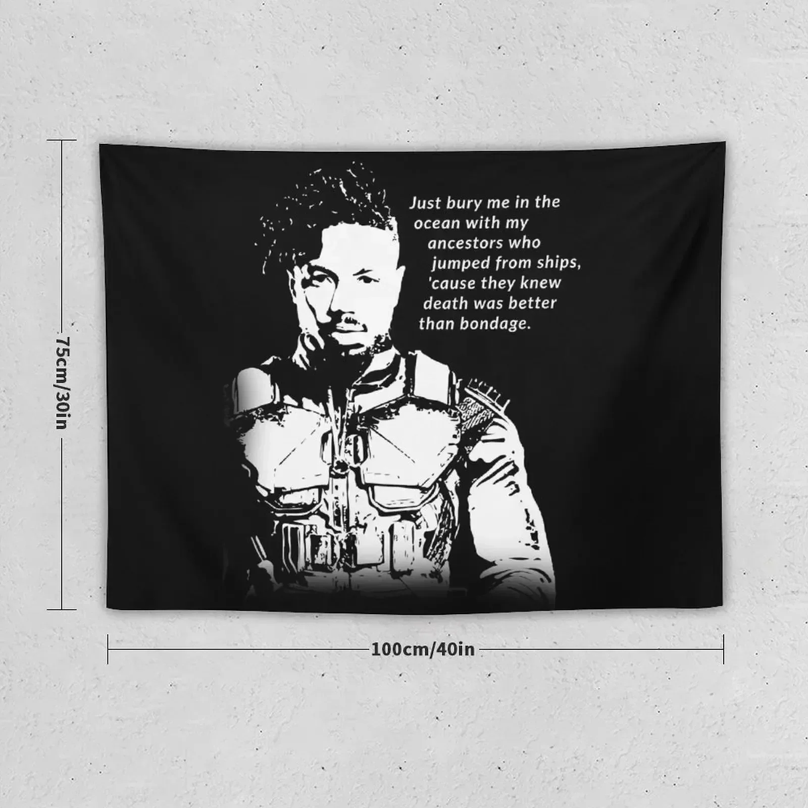 Erik Killmonger 'Bury Me' Memorable Famous Quote Tapestry Wall Hangings Decoration Decoration For Rooms Tapestry