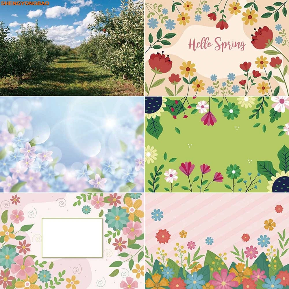 

Natural Spring Photography Backdrop Garden Tree Forest Photocall Background Children Photo Studio Photozone Supplies