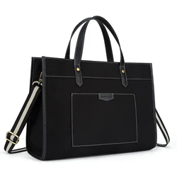 Missnine Women Briefcase Tote Bag Travel Office College Canvas Handbag 15.6 inch Laptop Bags For College Casual Work Business