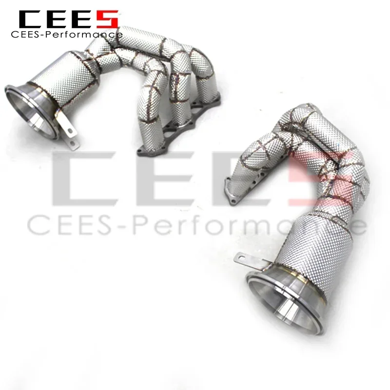 

CEES Performance Engine SS304 Stainless Steel Turbo Exhaust Manifold for Porsche 911 992 GT3 4.0 2017-2023 Downpipe with Cat