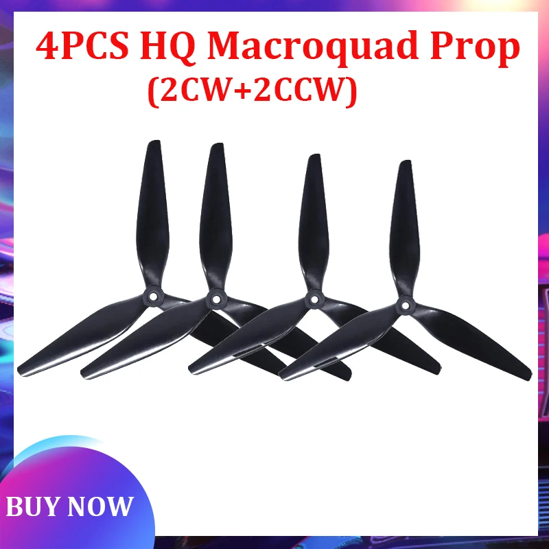 4Pcs HQ Macroquad Prop 10X5X3 / 9X5X3 1050/9050 10นิ้ว/9นิ้ว3ใบมีด/Tri-Blade สีดำ-คาร์บอนเสริมใบพัดไนล่อน