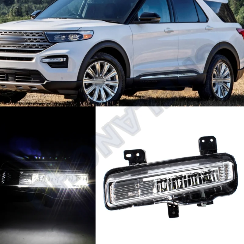 

Left Side Front Bumper LED DRL Daytime Running Light Fog Lamp Light L2AB-15A255-A For Ford Explorer 2020 2021 2022