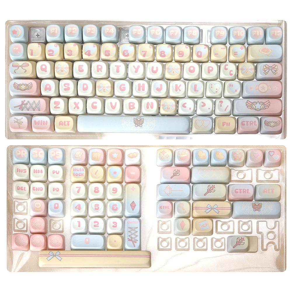 Magic Urala girl keycap MOA cute round pink, suitable for mechanical keyboard 68/75/99 keys