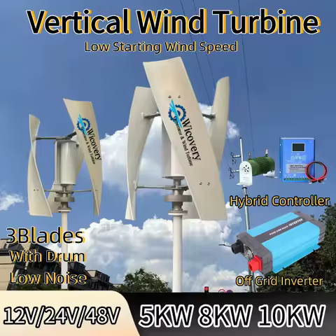 Premium Material 8KW 10KW 24V 48V Vertical Wind Turbines Permanent Magnet Generator 3Phase Alternator Off Grid System Household