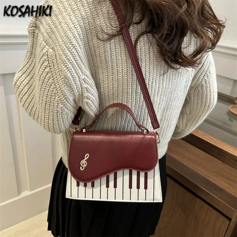 

Contrast Color Patchwork Vintage Embroidery Women's Handbags Streetwear Kawaii Y2k Aesthetic Chci Sweet Shoulder Crossbody Bags