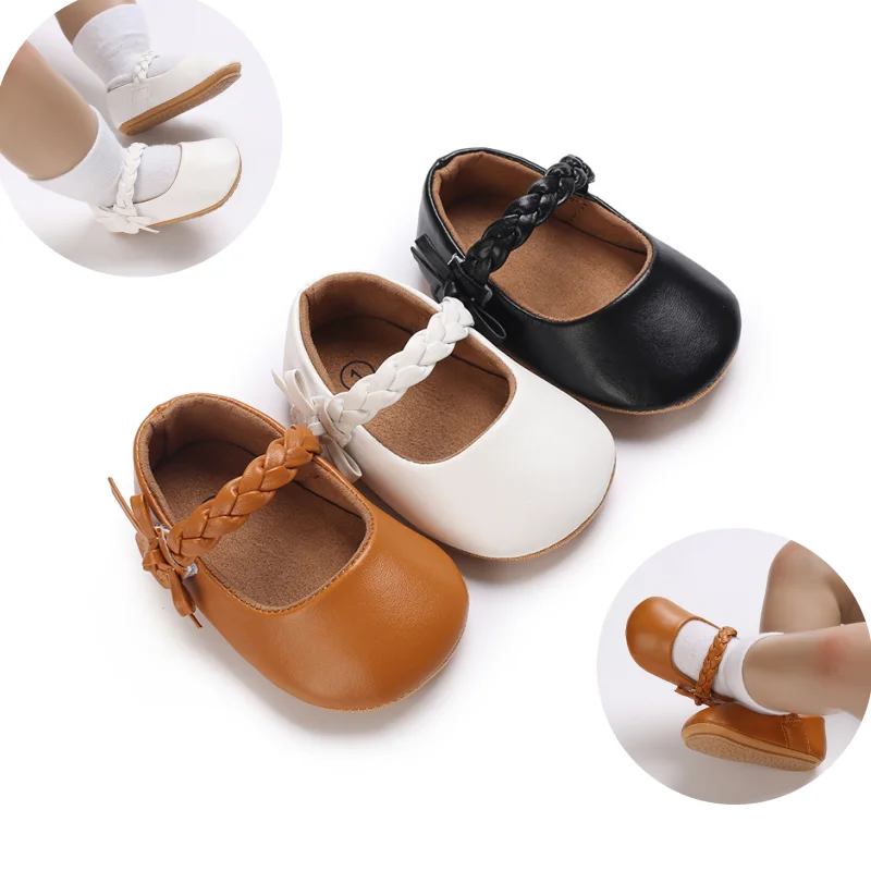 

HAIZHIW New Sweet Baby PU Leather Baby Boy Girl Baby Moccasins Moccs Shoes Bow Fringe Soft Soled Non-slip Footwear Crib Shoes